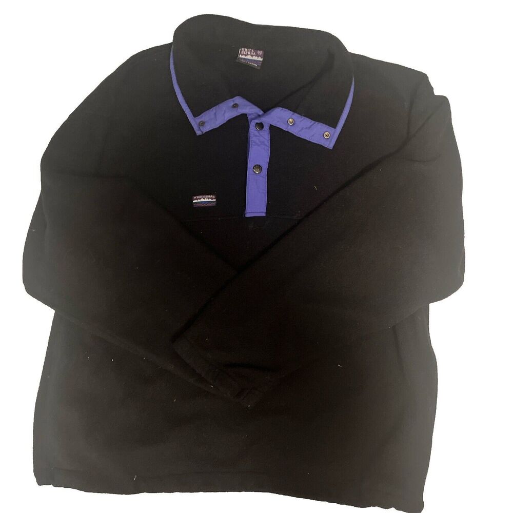 Vintage White Sierra Men’s black pullover fleece jacket XL